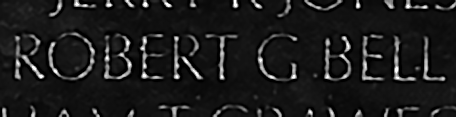 Major Robert Graham Bell's name inscribed on the wall